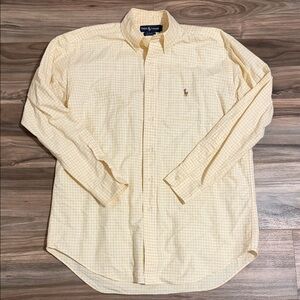 Ralph Lauren Men’s M Blake Yellow Gingham L/S Oxford Button Down Shirt Cotton